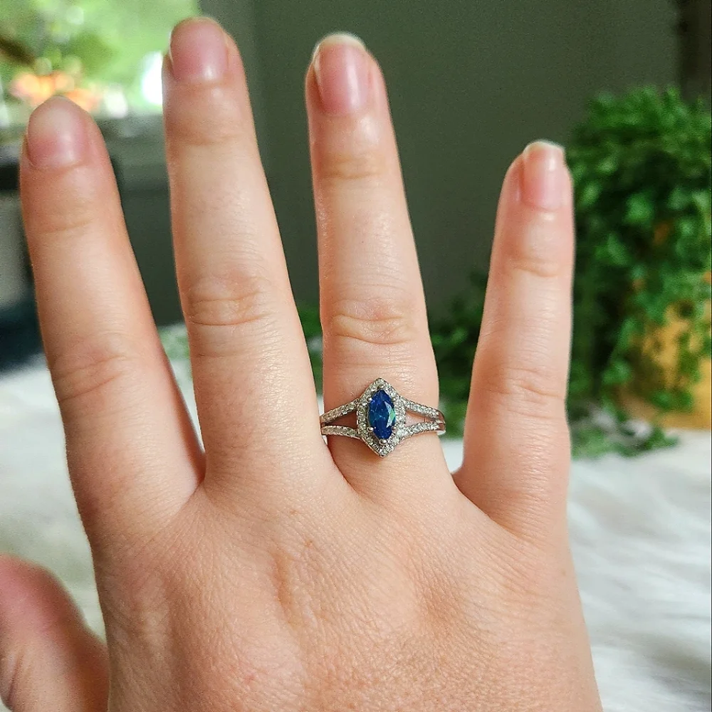 NWT Ryze Sapphire Blue Cubic Zirconia .925 Sterling Silver Ring - Size 8.75 - Picture 7 of 9